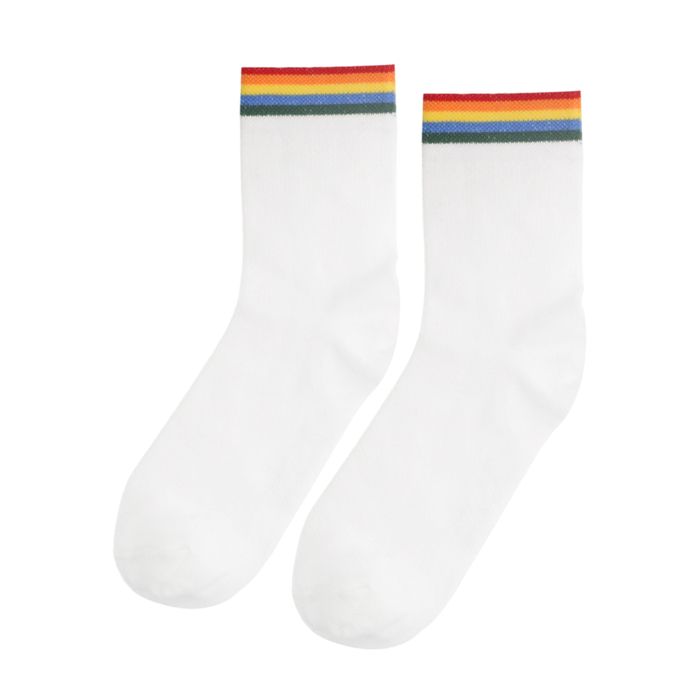 Weiße Regenbogen-Socken