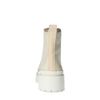 Beige canvas veterboots met blokhak