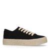 Zwarte platform sneakers met touwzool