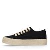 Zwarte platform sneakers met touwzool