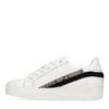 Witte platform sneakers met snakeskin details