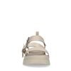 Beige leren plateau sandalen met gespen