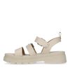 Beige leren plateau sandalen met gespen