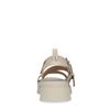 Beige leren plateau sandalen met gespen