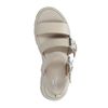 Beige leren plateau sandalen met gespen