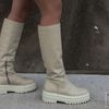 Beige hoge chelsea boots