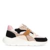 Beige sneakers met gekleurde details