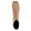 Beige enkellaarsjes met blokhak
