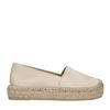 Beige leren platform espadrilles