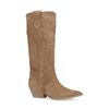 Beige suède cowboylaarzen met sierstiksels