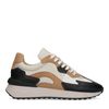Beige leren sneakers met zwarte details
