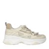 Beige sneakers met dubbele veter