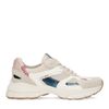 Beige marathon sneakers met roze glitter details