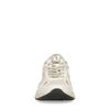 Beige leren sneakers met blauwe details