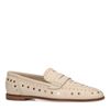 Beige leren penny loafers met studs