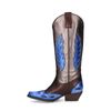 Grijs metallic cowboylaarzen met blauwe details