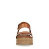 Bruine leren plateau sandalen