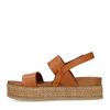 Bruine leren plateau sandalen