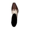 Bruine leren cowboylaarzen met witte sierstiksels