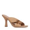 Beige geknoopte leren muiltjes