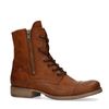 Cognac combat boots