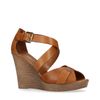 Cognac leren sleehakken