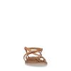 Cognac leren sandalen met gekruiste bandjes