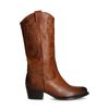 Cognac leren cowboylaarzen
