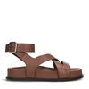 Bruine leren plateau sandalen