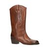 Cognac leren cowboylaarzen met sierstiksels