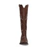Cognac leren cowboylaarzen met witte sierstiksels