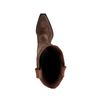 Cognac leren cowboylaarzen met witte sierstiksels