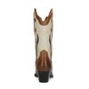 Cognac leren cowboylaarzen met off white details