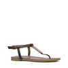 Donker bruine sandalen met goud