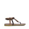 Donker bruine sandalen met goud