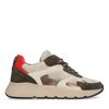 Beige sneakers met groene en fluffy details