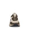Beige sneakers met groene en fluffy details