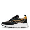 Zwarte dad sneakers met panterprint