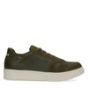 Donkergroene leren sneakers