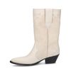 Off white leren cowboylaarzen met suède