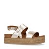 Gouden leren plateau sandalen