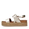 Gouden leren plateau sandalen