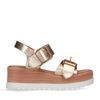 Goudkleurige leren plateau sandalen