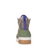 Halfhoge groene sneakers met metallic en paarse details