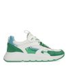 Groene sneakers met metallic details