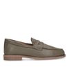 Donkergroene leren penny loafers