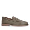 Donkergroene leren penny loafers