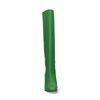 Groene hoge leren laarzen met hak