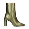 Groene metallic enkellaarsjes met hak