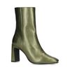 Groene metallic enkellaarsjes met hak